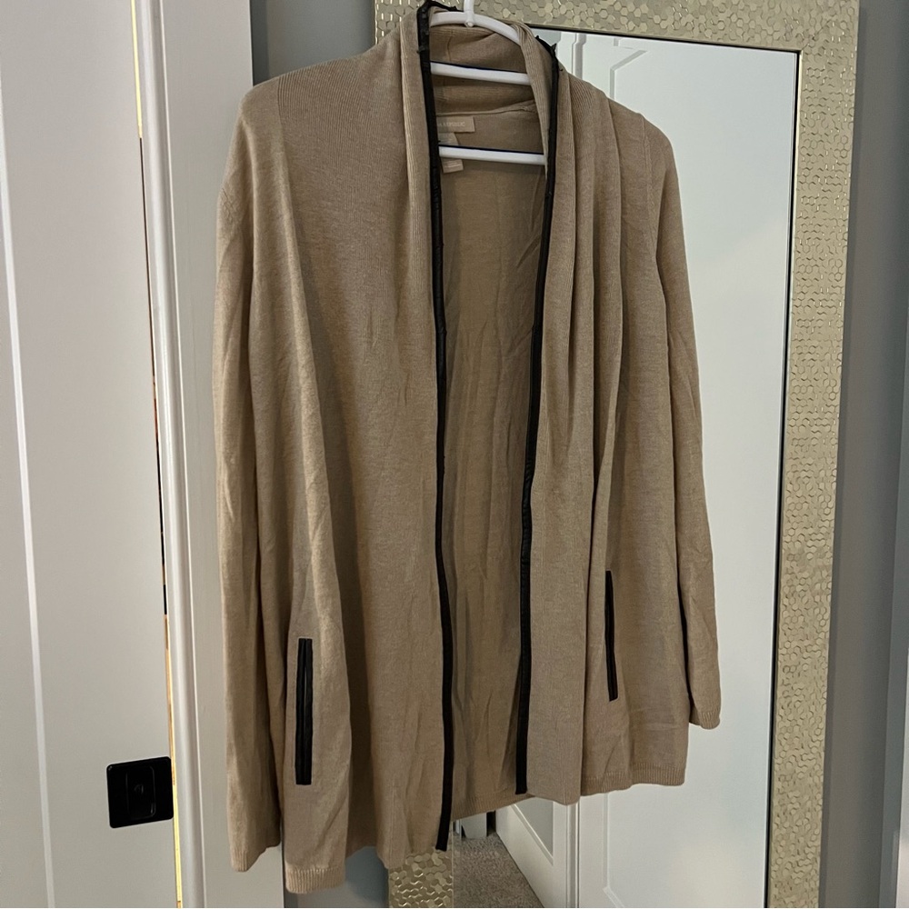 Banana Republic Beige Open Front Sweater